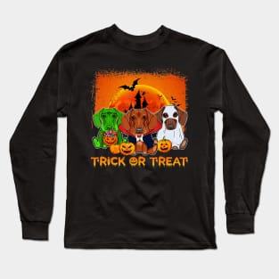 Halloween Dachshund trick or treat T Shirt Dachshund gift Long Sleeve T-Shirt